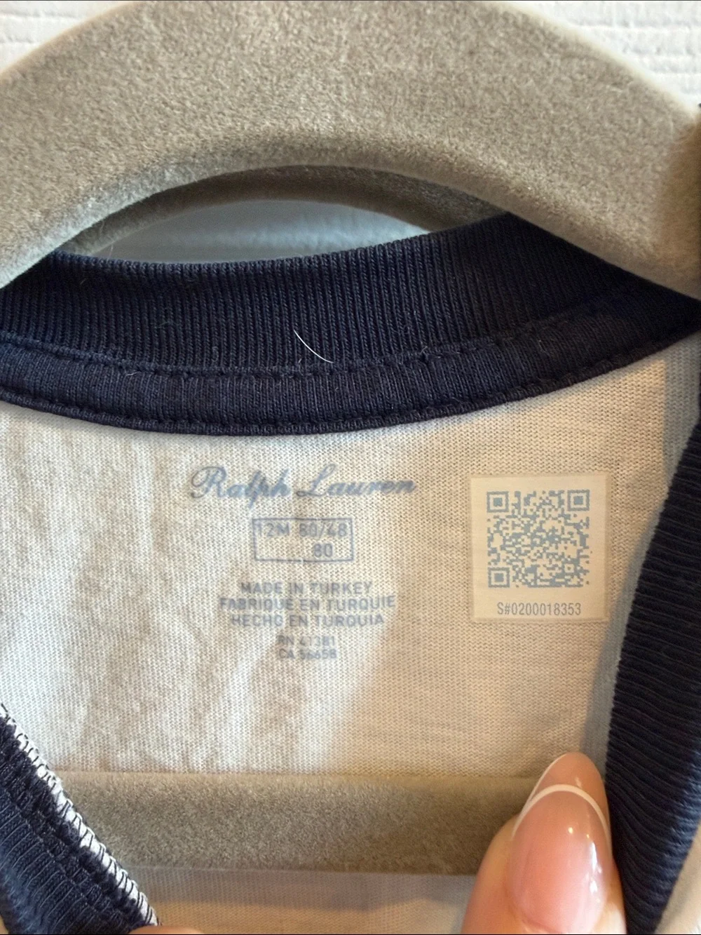 Ralph Lauren baby winter Cream Long-Sleeve Polo Bear Graphic Tee